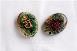 Orgone Sanskrit Heart Chakra Oval Orgonite-Orgone Energy Heart Chakra Cabachons Orgone-Exporter-Manufacturer-Supplier-Orgone