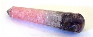 Rose-Crystal-Amethyst Faceted Massage Wands Orgonite Rca Massager Agate Orgonite Exporter