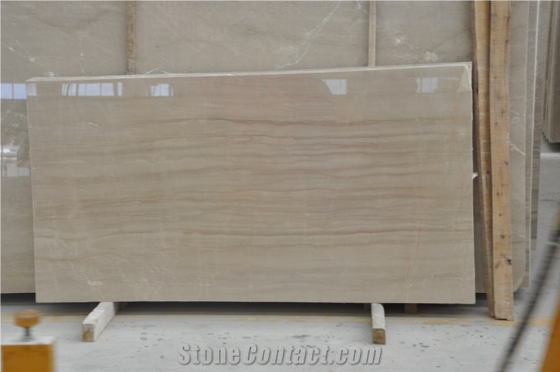 Chinese Hight Quality and Polished Beige Marble Grain Slab and Tiles in Sichuan