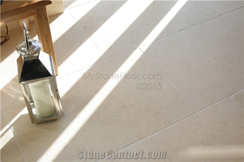 Chaucer Cream Tumbled Floor Tiles-Exclusive Light Jerusalem Tumbled Limestone