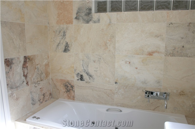 Scabas Honed Travertine Wall and Floor Tiles