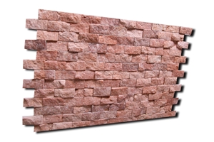 B-113 Pink Travertine Split Face Wall Mosaic