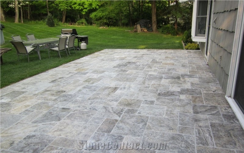 Silver Travertine Tiles Unfilled 300x300x12mm,  grey travertine floor tiles, covering tiles, slabs 