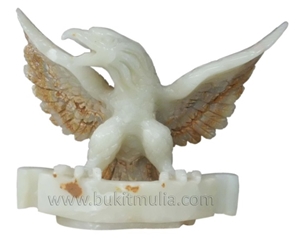 Indonesia White Eagle Sculpture Onyx Stone