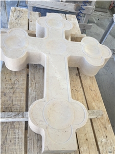 Maljat Limestone Carved Cross, Church Building Ornaments