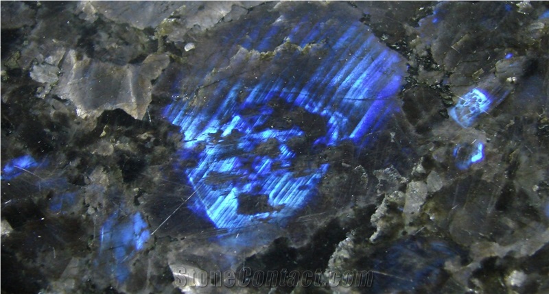 Labradorite Granite Block Of Volga Blue, Volga Blue Extra, Extra Blue Ukraine, Galactic Blue, Blue Volga (Black Sea)