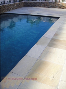 Natural Stone Sandstone Swimming Pool Pavers and Tiles, Beige Australia Sandstone Pool Pavers, Pool Coping
