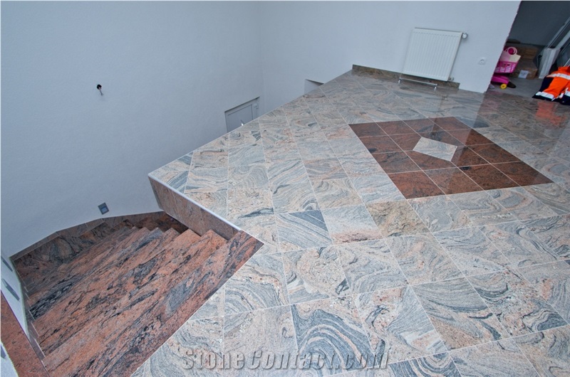 Juparana Colombo Granite and Multicolor Red Granite Floor Tiles