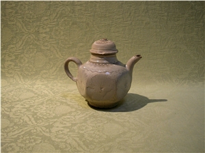 Small 18th Century Saltglazed Stoneware Teapot and Lid