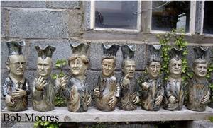 Unique Set Of Saltglazed Toby Jugs Depicting the 2013 G8 Leaders