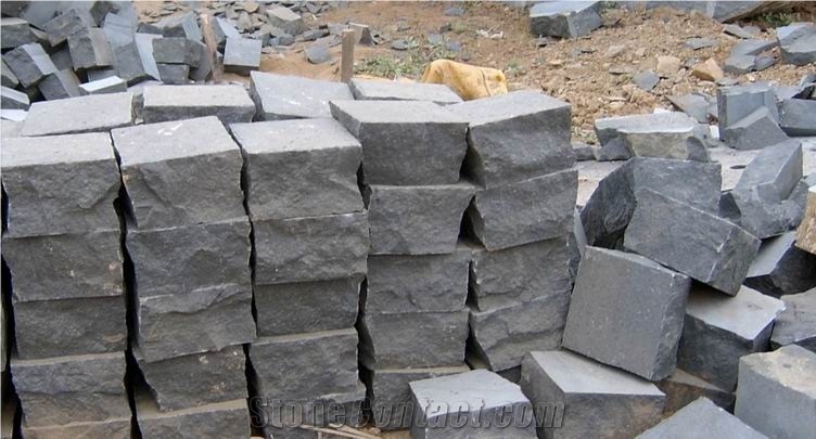 G684 Black Basalt Paving ,Black Basalt Cube Stone,Black Basalt Pavers