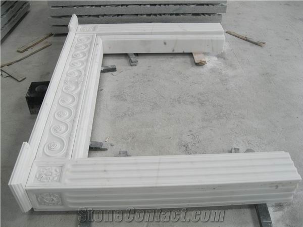 White Marble Indoor Used Fireplace Mantel,Fireplace Kits Indoor