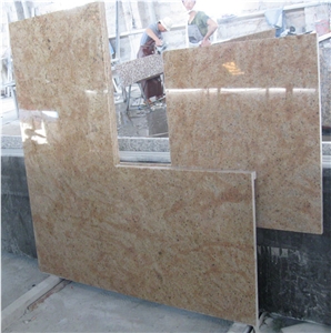 Kashmir Gold Granite Kitchen and Bathroom Countertops, Kashmir Gold Granite Slabs for Yellow Granite Countertops