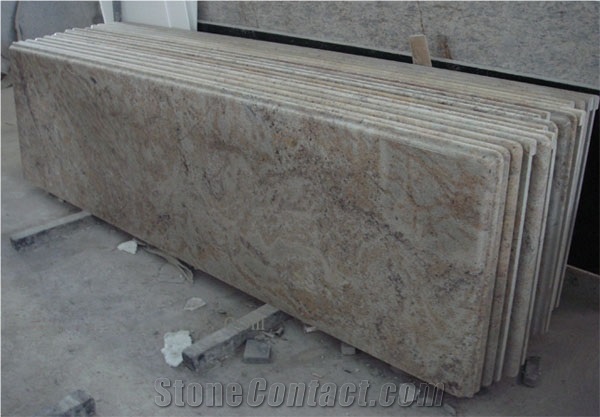 Kashmir Gold Granite Kitchen and Bathroom Countertops, Kashmir Gold Granite Slabs for Yellow Granite Countertops