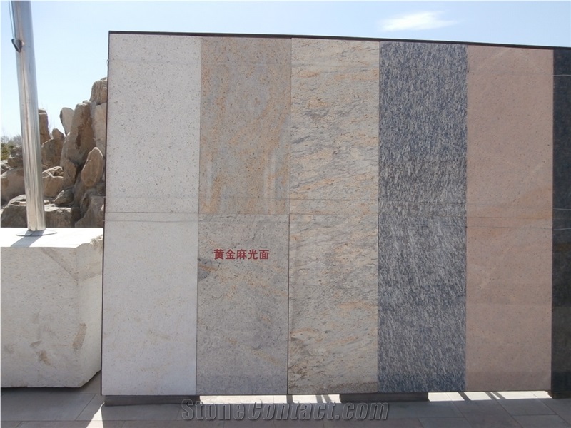 Giallo Fiorito Yellow Granite Slabs Honed,Machine Cutting Tiles Panel for Floor Paving,Stepping Pattern,Exterior Walling Tiles