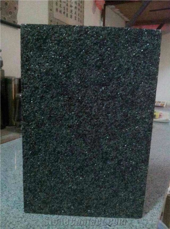 Green Star Twinking Granite Split Face Culture Stone Wall Cladding Panel, China Green Granite Stone Veneer Stacked Stone