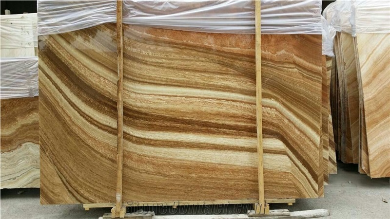Imperial Wood Vein Yellow Marble Slabs,Wood Grain Yellow Marble Machine Cutting Panel Tiles for Floor Paving Patio