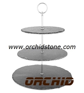Three-Tier Slate Serving Stand