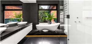 Nero Marquina Marble Bathroom Design, Vanity Tops, Floors, Black Spain Marble Bath Top