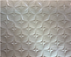 Natural Beige Marble 3d Cnc Wall Panels