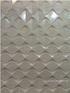 Natural Beige Marble 3d Walling Tiles