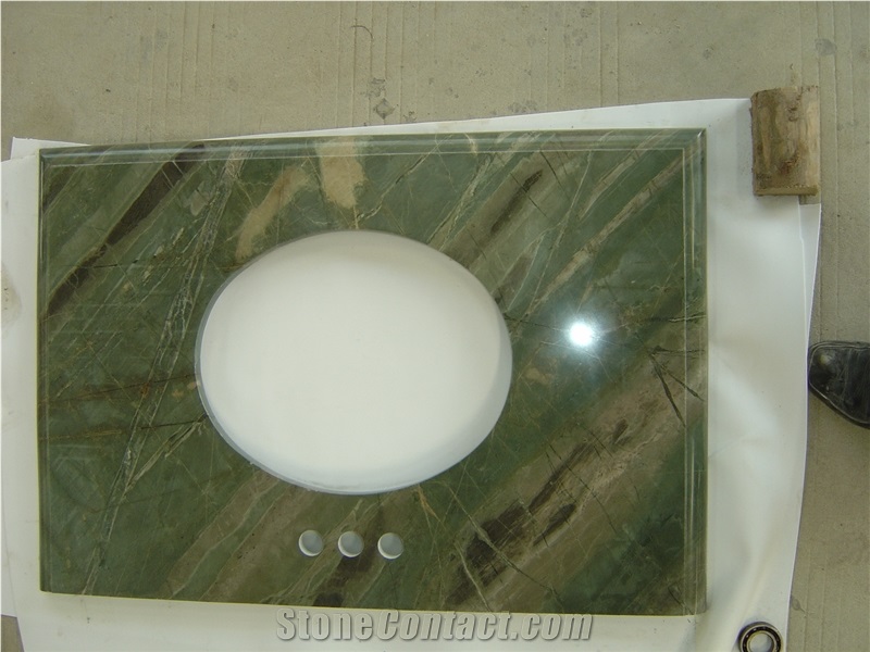 Green Marble Vanity Tops,Basin Top,Bathroom Countertop,Green Marble Bath Vanity Tops