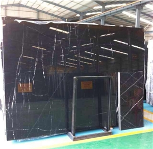 China Black Marble/ Nero Marquina Big Slabs with Few White Veins, Spot Supply on the Basis Of Long-Term, Thickness 18mm, Price 19-22usd