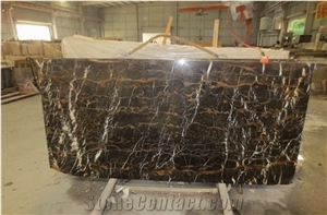 Afghan Nero Portoro Brown Marble Polished Big Random Slabs, Floor & Wall Covering Tiles, Skirting, Natural Building Brown Stone with White Veins/Lines for Hotel Lobby Decoration, Indoor Interior House