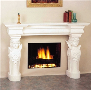 Cheap Marble Fireplace Mantel Hunan White