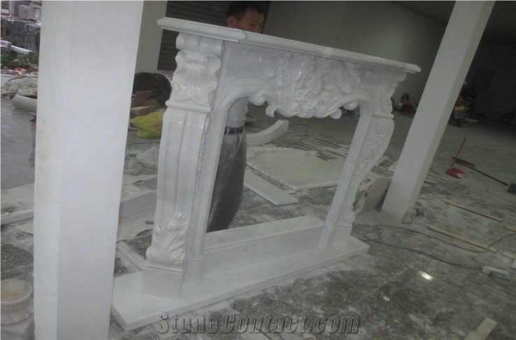 High Quality Chinese Marble Hunan White Marble Fireplace Surround