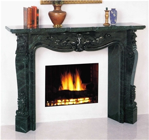 Hot Sale Dark Green Marble Fireplace Mantel