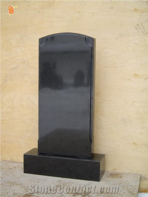 Popular Western Russian Style Monument Mongolia Absolute China Black Tombstone Designs with Cross, Upright Headstones, Engraved Gravestones, Natural Stone Fumeral Cemetery Use, Custom Bevel Stone