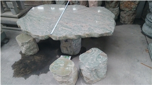 China Green Granite Table Sets,Pack Benches,Garden Table,Outerdoor Chairs