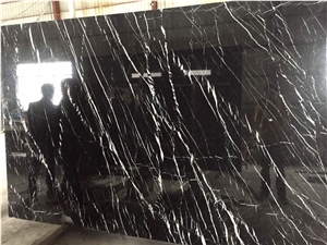 China Nero Marquina with More Lines Slab,Big Slab ,Hot Sale