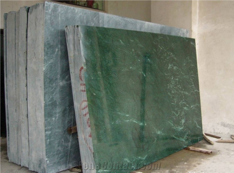 India Green Marble Slabs Tile Wall Cladding Cut To Size For Floor
