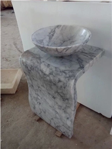Italy White Marble Washing Basin Round Basins Oval Sinks