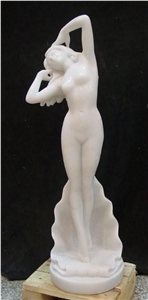 Nude Women Stone Sculpture,Western Figure Statues,Outdoor White Marble Sculpture