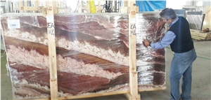 Rosso Onyx Bookmatch Slabs & Tiles, Red Turkey Onyx Wall Tiles,Stone Flooring