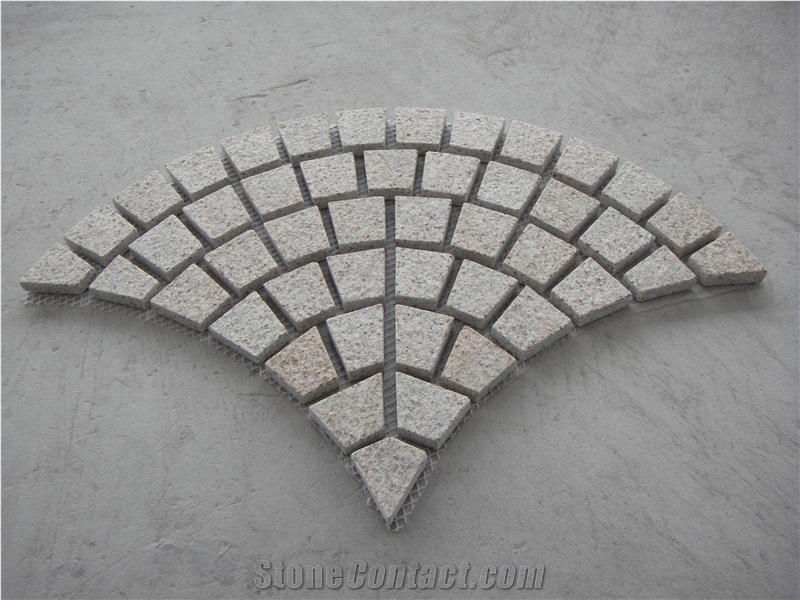 China Beige Granite Paving Stone Top Side Flamed,Other Saaw Cut for Outdoor Paving Sets-Xiamen Songjia Stone Company
