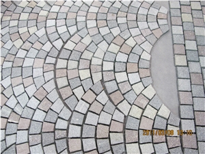 China Multicolor Granite Paving Stone Flished Flamed for Outdoor Paving Sets