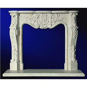 Hand Carved Marble Fireplace Surround Mantel, White Marble Fireplace Surround