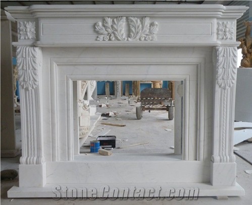 Simple Designed Fireplace Mantel, Grey Fireplace Mantel