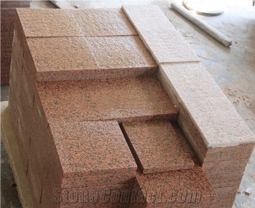 Tianshan Red Flamed Slabs & Tiles, Tianshan Red Granite Slabs & Tiles