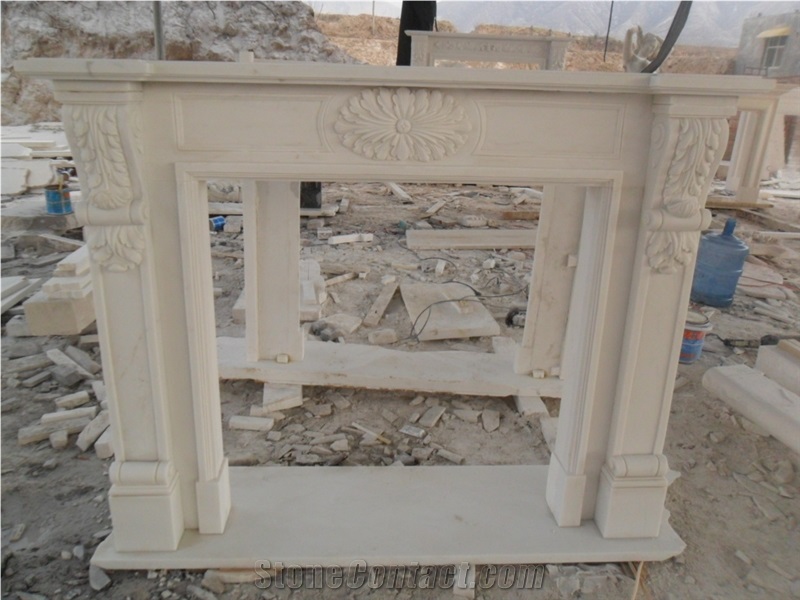White Fireplace, York Model in White Marble