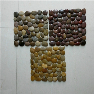 Red River Stone,River Pebble Tile,Red Meshed Pebble Tile