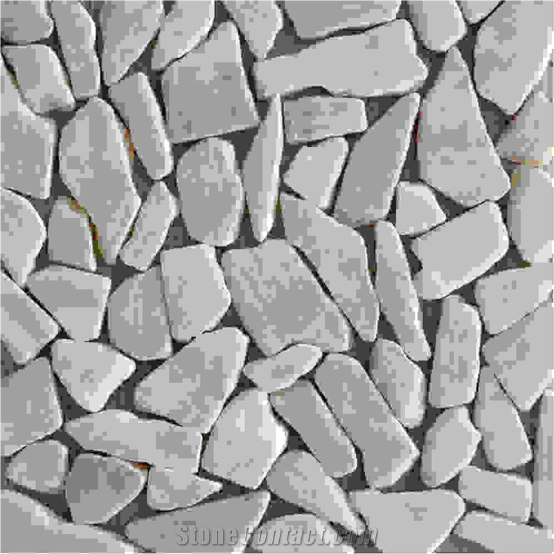 Sliced Gravel Paving,Meshed Flat Stone Tile,Flat River Stone Tile