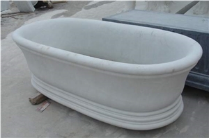 White Marble Bathtub Design