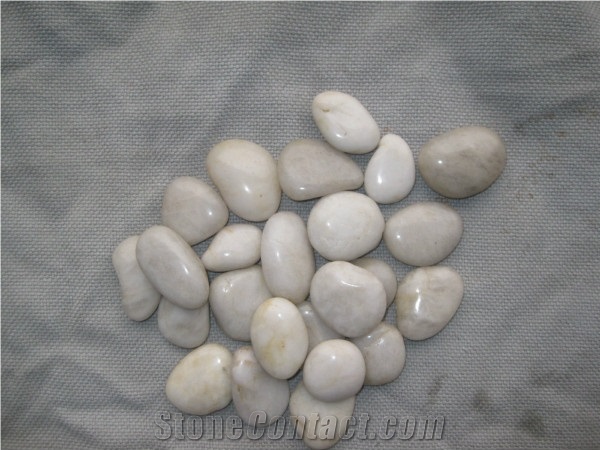 White Polished Pebbles,High Polished River Cobbles,White Cobbles