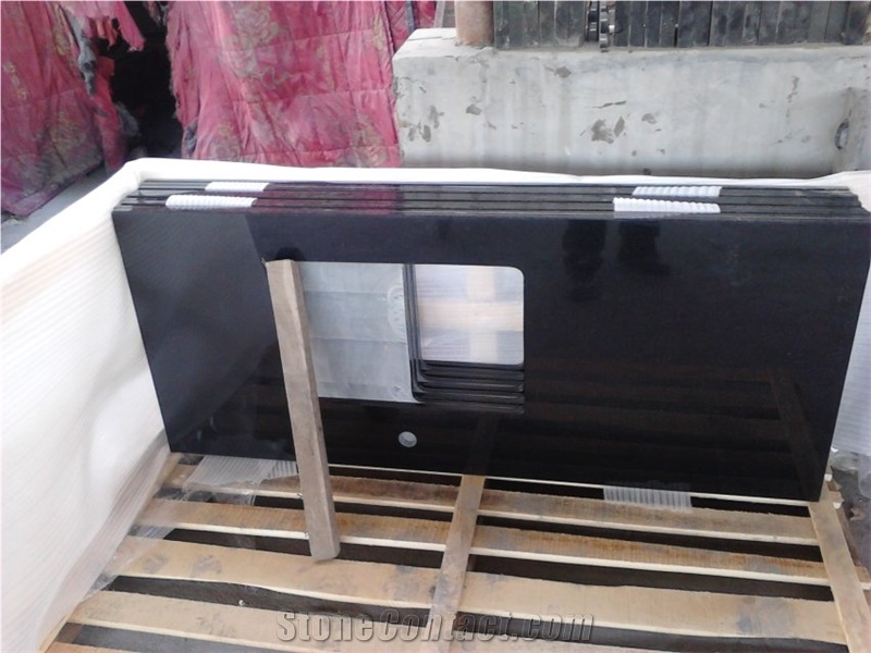 China Shanxi Black Granite Countertop, Kitchtop, Worktop, Bar Top,Table Top