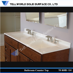 Custom Vanity Tops Solid Surface Bathroom Countertop with Undermout Sink